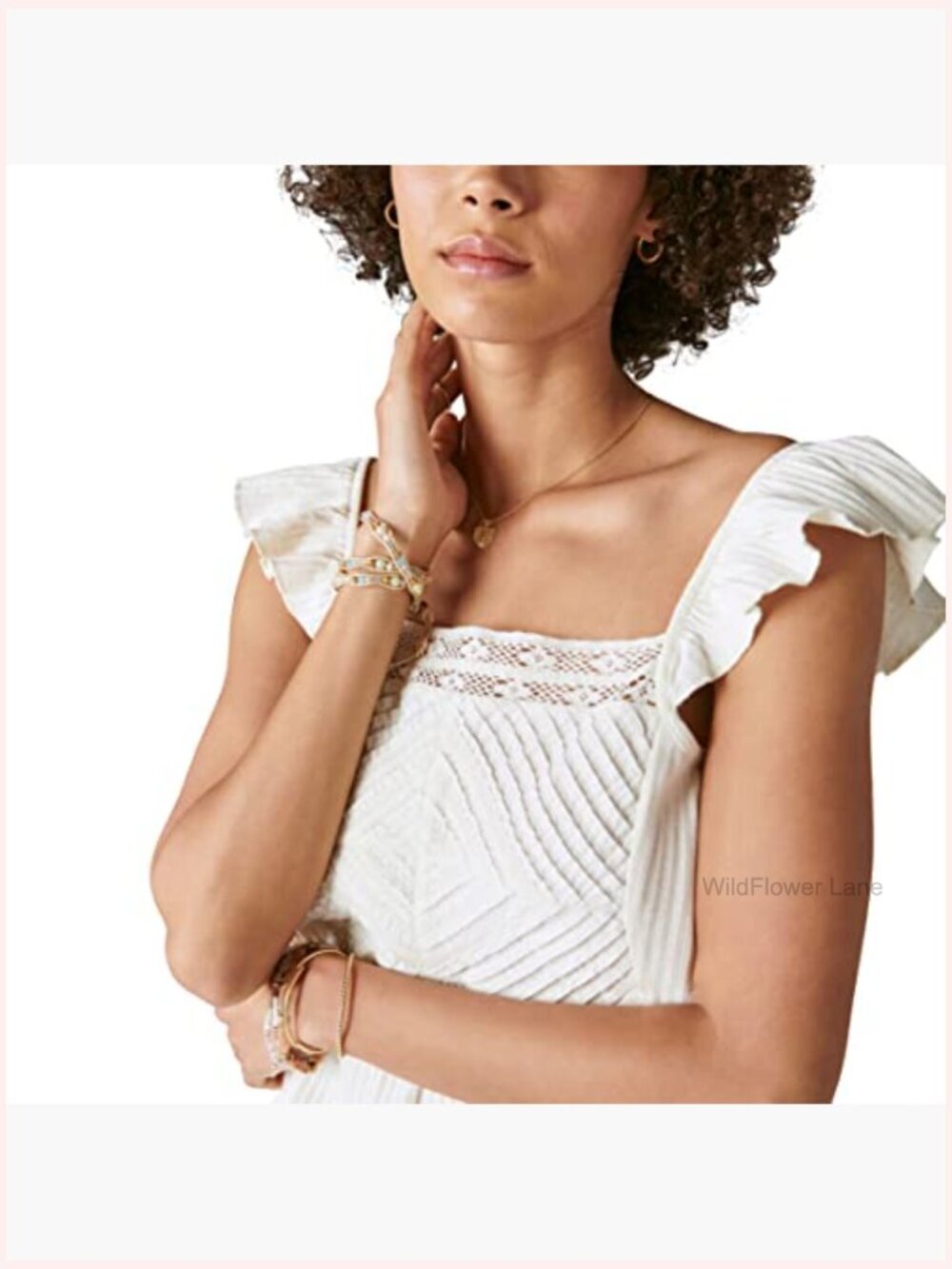 Cotton Stretch Square Neck Peplum Tank Top - Picture 3 of 4